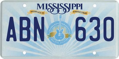 MS license plate ABN630