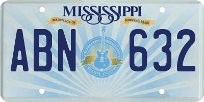 MS license plate ABN632