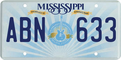 MS license plate ABN633