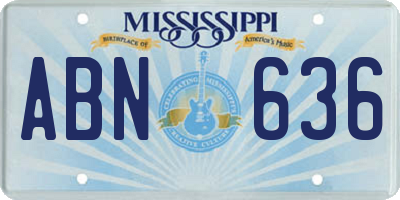 MS license plate ABN636