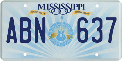 MS license plate ABN637