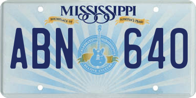 MS license plate ABN640