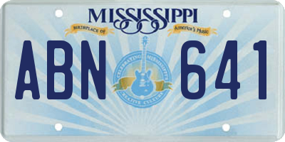 MS license plate ABN641