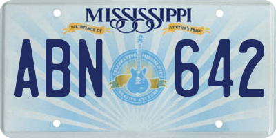 MS license plate ABN642