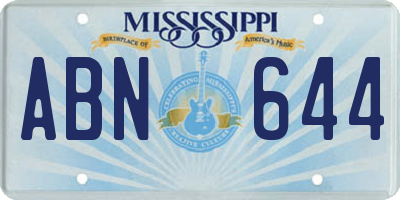 MS license plate ABN644