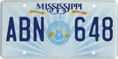 MS license plate ABN648