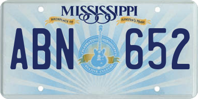 MS license plate ABN652