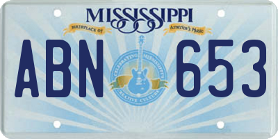 MS license plate ABN653