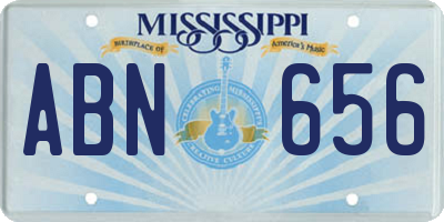 MS license plate ABN656