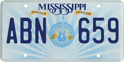 MS license plate ABN659