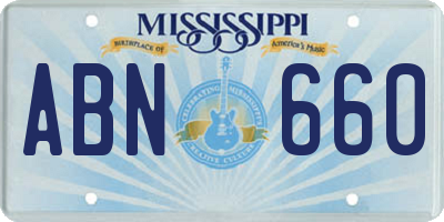 MS license plate ABN660