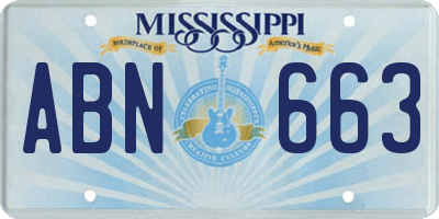 MS license plate ABN663