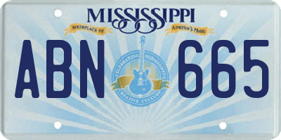 MS license plate ABN665