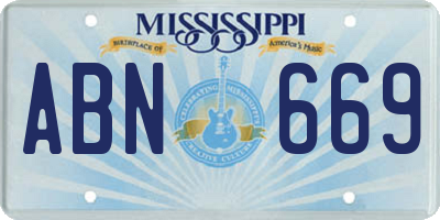 MS license plate ABN669