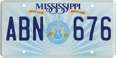 MS license plate ABN676