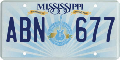 MS license plate ABN677