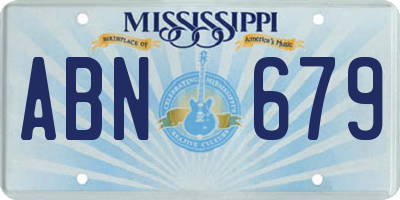 MS license plate ABN679