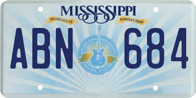 MS license plate ABN684