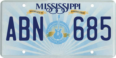 MS license plate ABN685