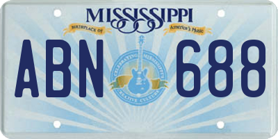 MS license plate ABN688