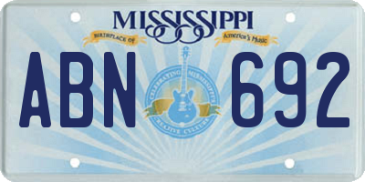 MS license plate ABN692