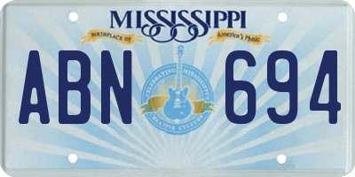 MS license plate ABN694