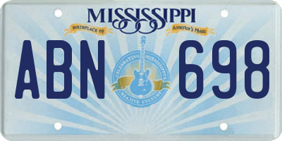 MS license plate ABN698