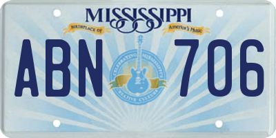 MS license plate ABN706