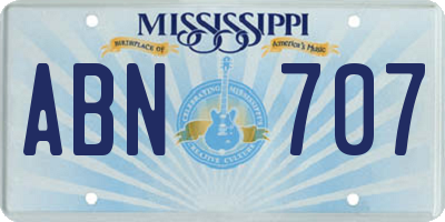 MS license plate ABN707