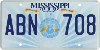 MS license plate ABN708