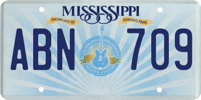 MS license plate ABN709