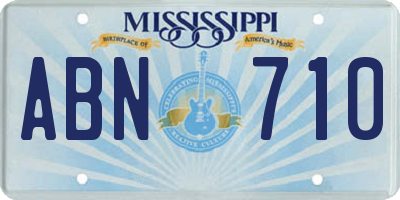 MS license plate ABN710