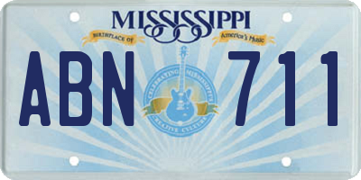 MS license plate ABN711