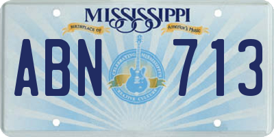 MS license plate ABN713