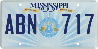 MS license plate ABN717