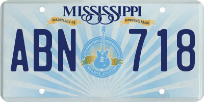 MS license plate ABN718