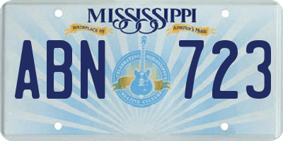 MS license plate ABN723