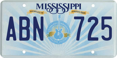 MS license plate ABN725