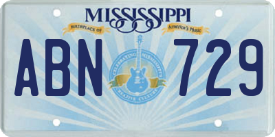 MS license plate ABN729