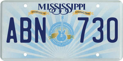 MS license plate ABN730