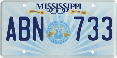 MS license plate ABN733