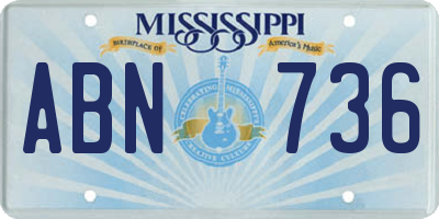 MS license plate ABN736