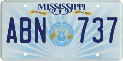 MS license plate ABN737