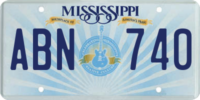 MS license plate ABN740