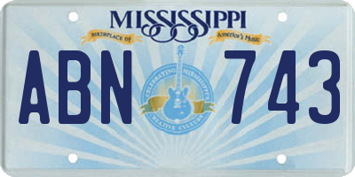 MS license plate ABN743