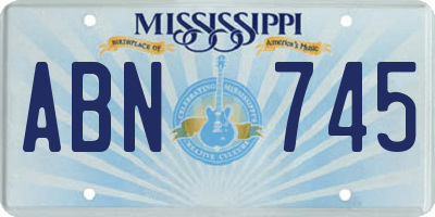 MS license plate ABN745