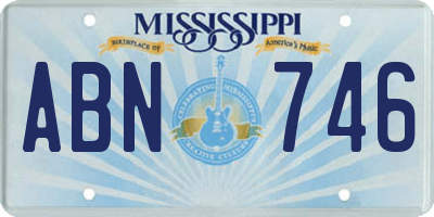 MS license plate ABN746