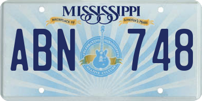 MS license plate ABN748