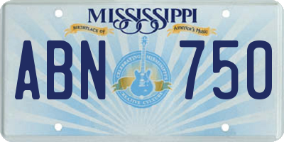 MS license plate ABN750