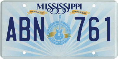 MS license plate ABN761